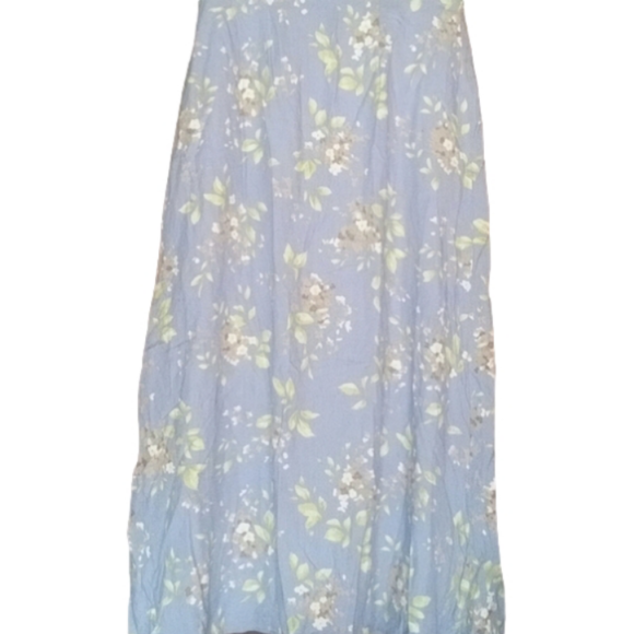 Victoria Holley Dresses & Skirts - Pretty Pale Blue Floral Rayon Skirt Sz. M